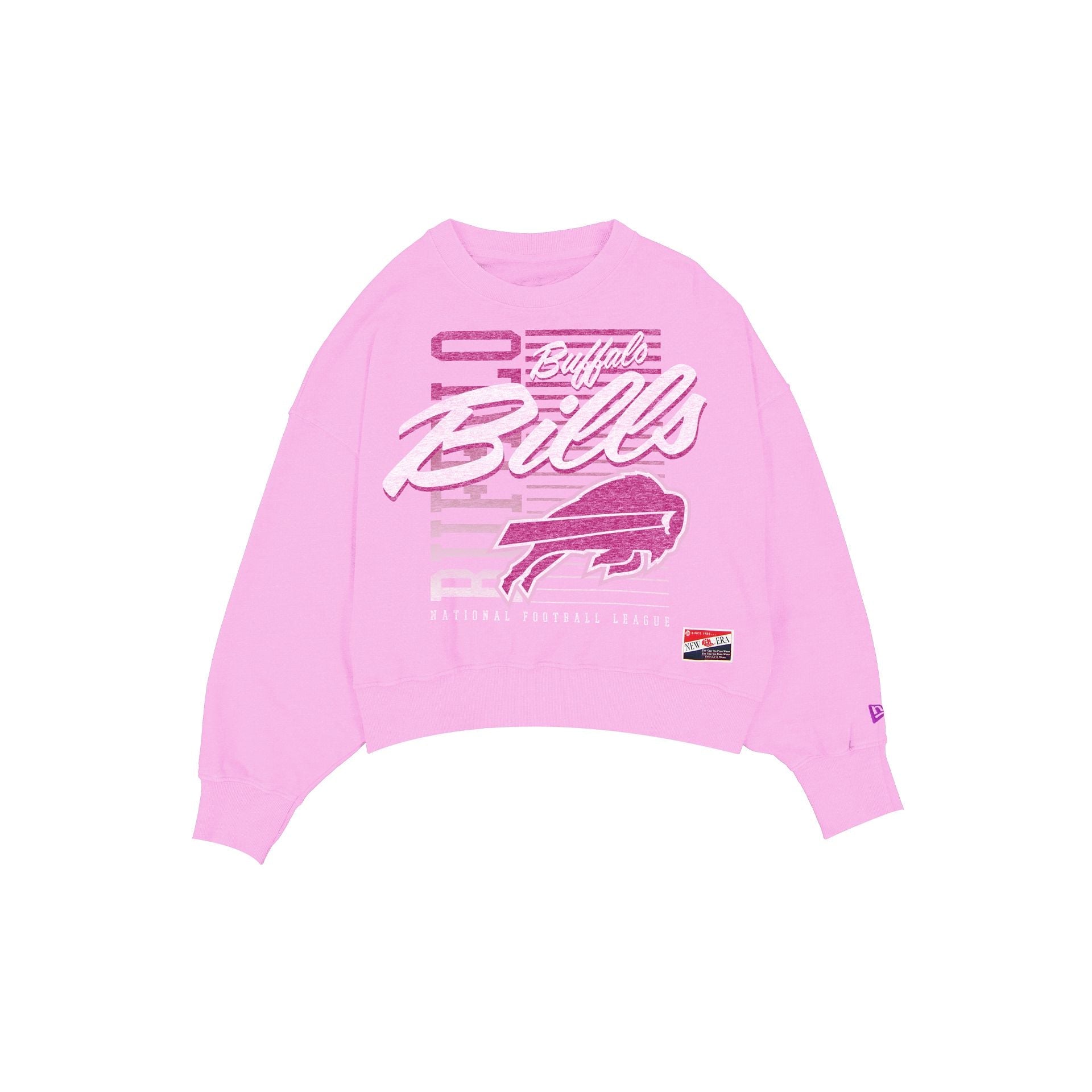 Buffalo Bills Throwback Women's Washed Pink Crewneck