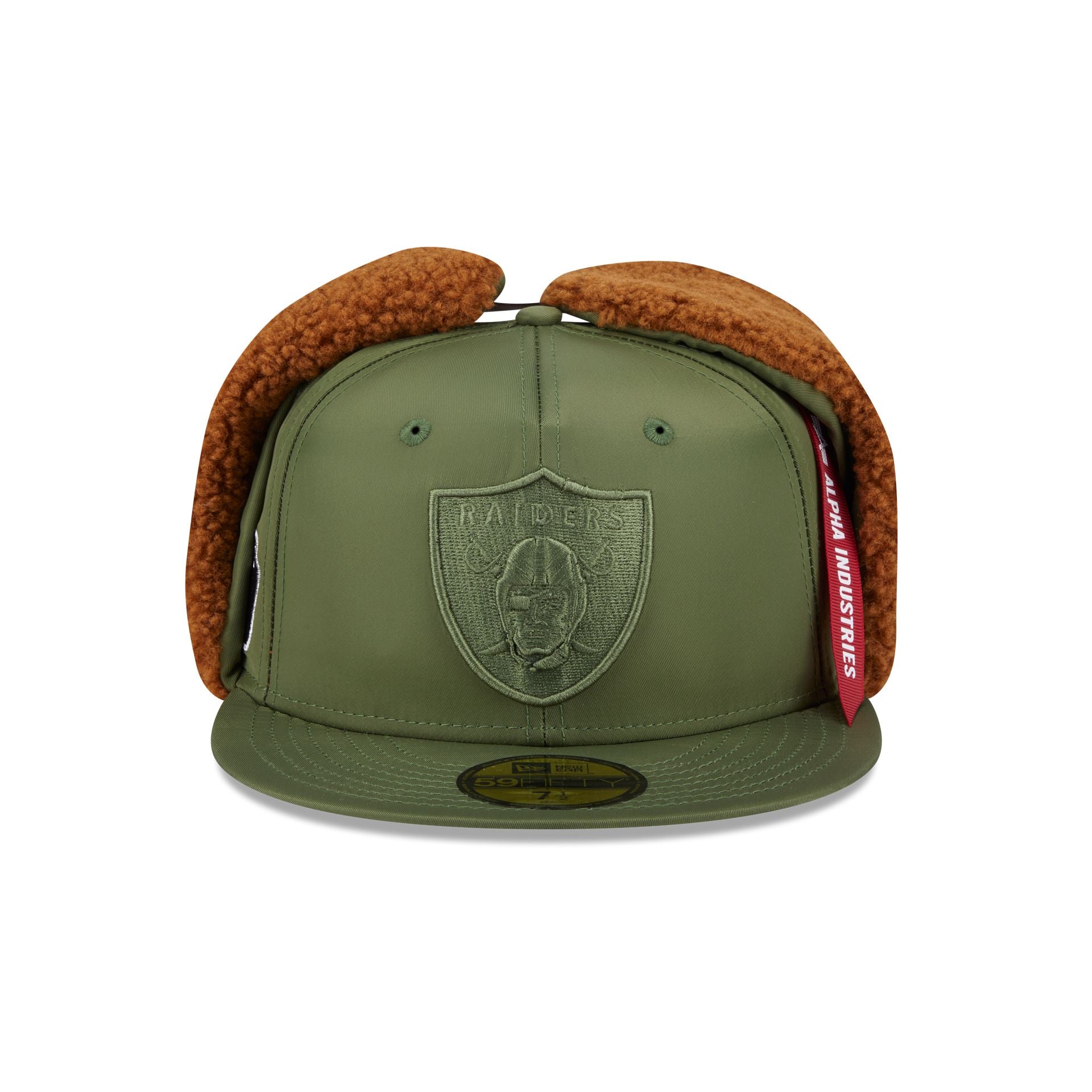 Alpha Industries x Las Vegas Raiders Olive Green Dog Ear 59FIFTY Fitted Hat