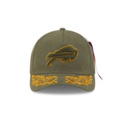 Alpha Industries x Buffalo Bills Olive Green 9FORTY M-Crown A-Frame Snapback Hat