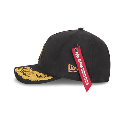 Alpha Industries x Chicago Blackhawks Black 9FORTY M-Crown A-Frame Snapback Hat