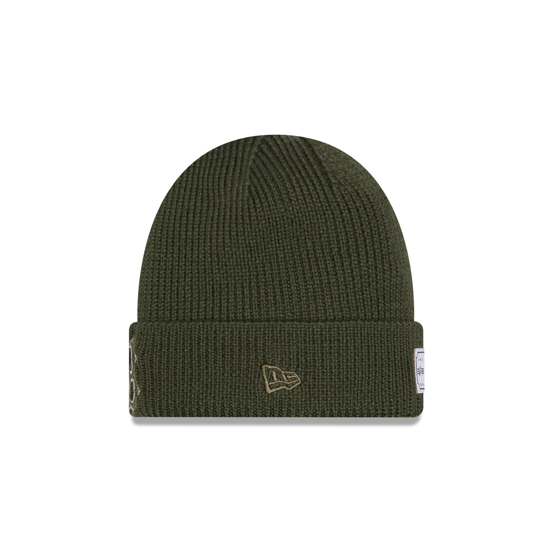 Alpha Industries x Boston Red Sox Olive Green Cuff Knit Hat