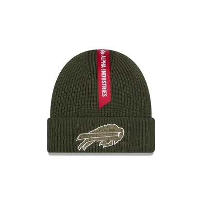 Alpha Industries x Buffalo Bills Olive Green Cuff Knit Hat