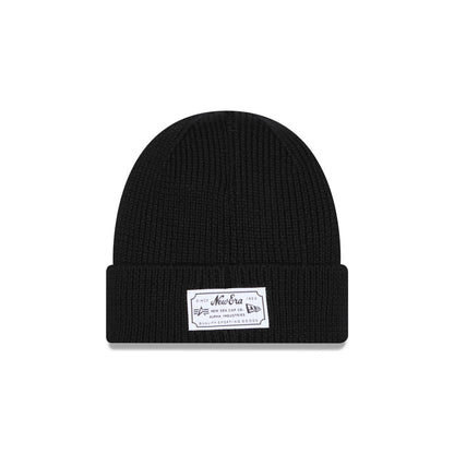 Alpha Industries x Chicago Blackhawks Black Cuff Knit Hat