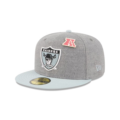 Las Vegas Raiders Heather Gray Wool 59FIFTY Fitted Hat