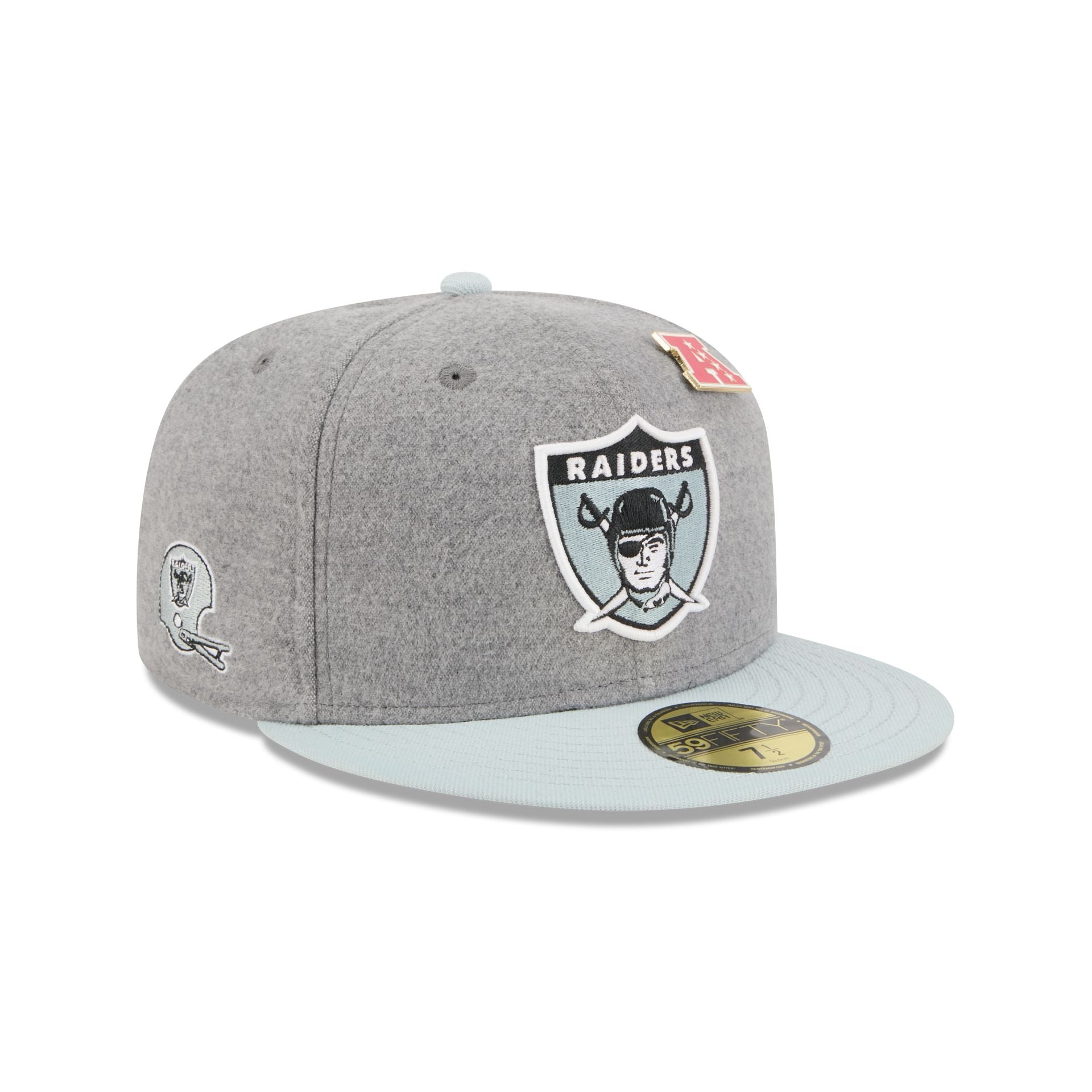 Las Vegas Raiders Heather Gray Wool 59FIFTY Fitted Hat