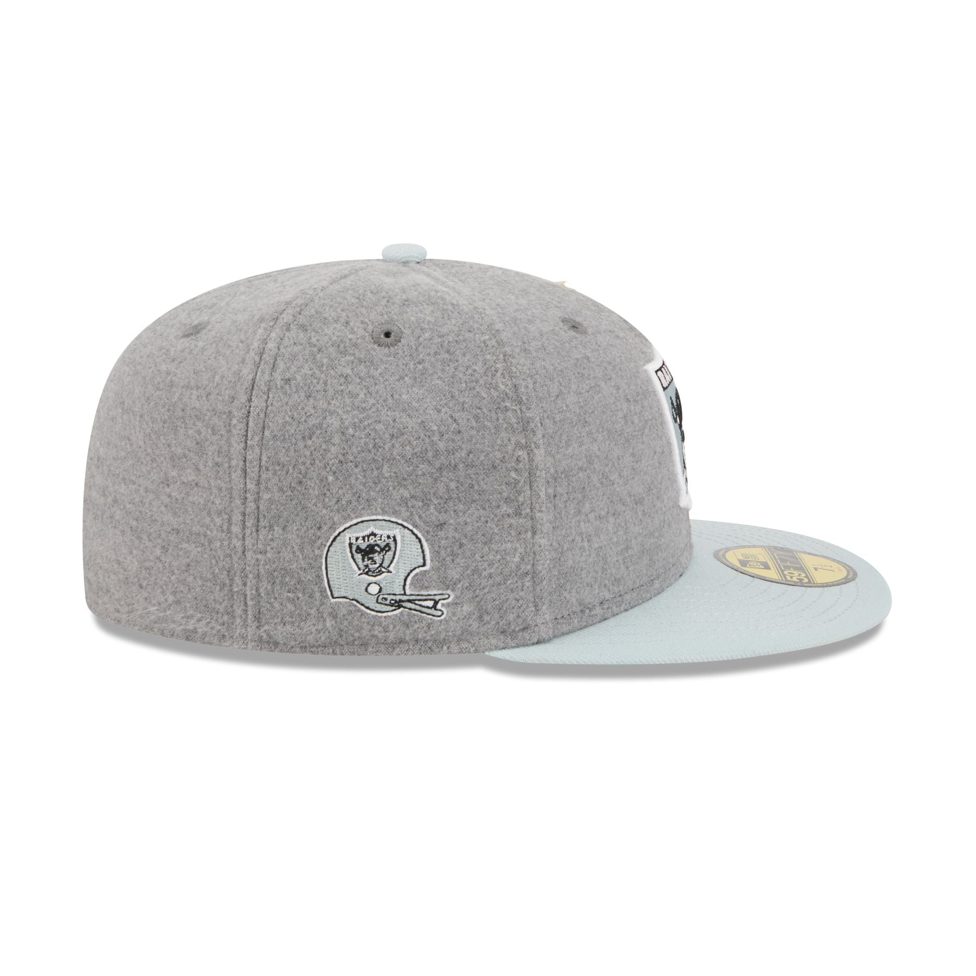Las Vegas Raiders Heather Gray Wool 59FIFTY Fitted Hat