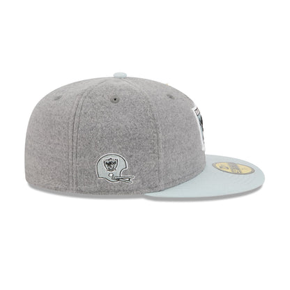 Las Vegas Raiders Heather Gray Wool 59FIFTY Fitted Hat