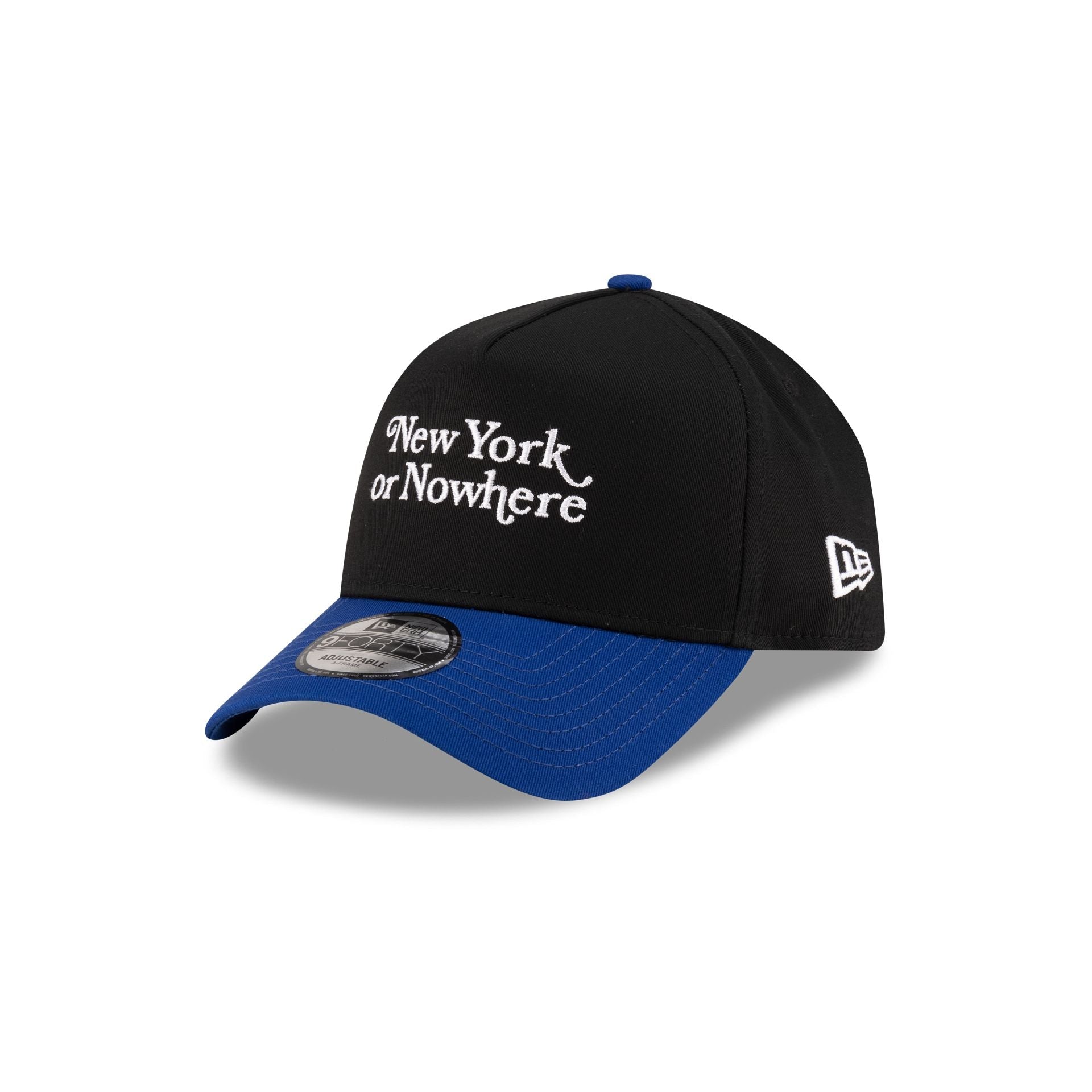 New York or Nowhere x New York Mets Black Wordmark 9FORTY A-Frame Snapback Hat