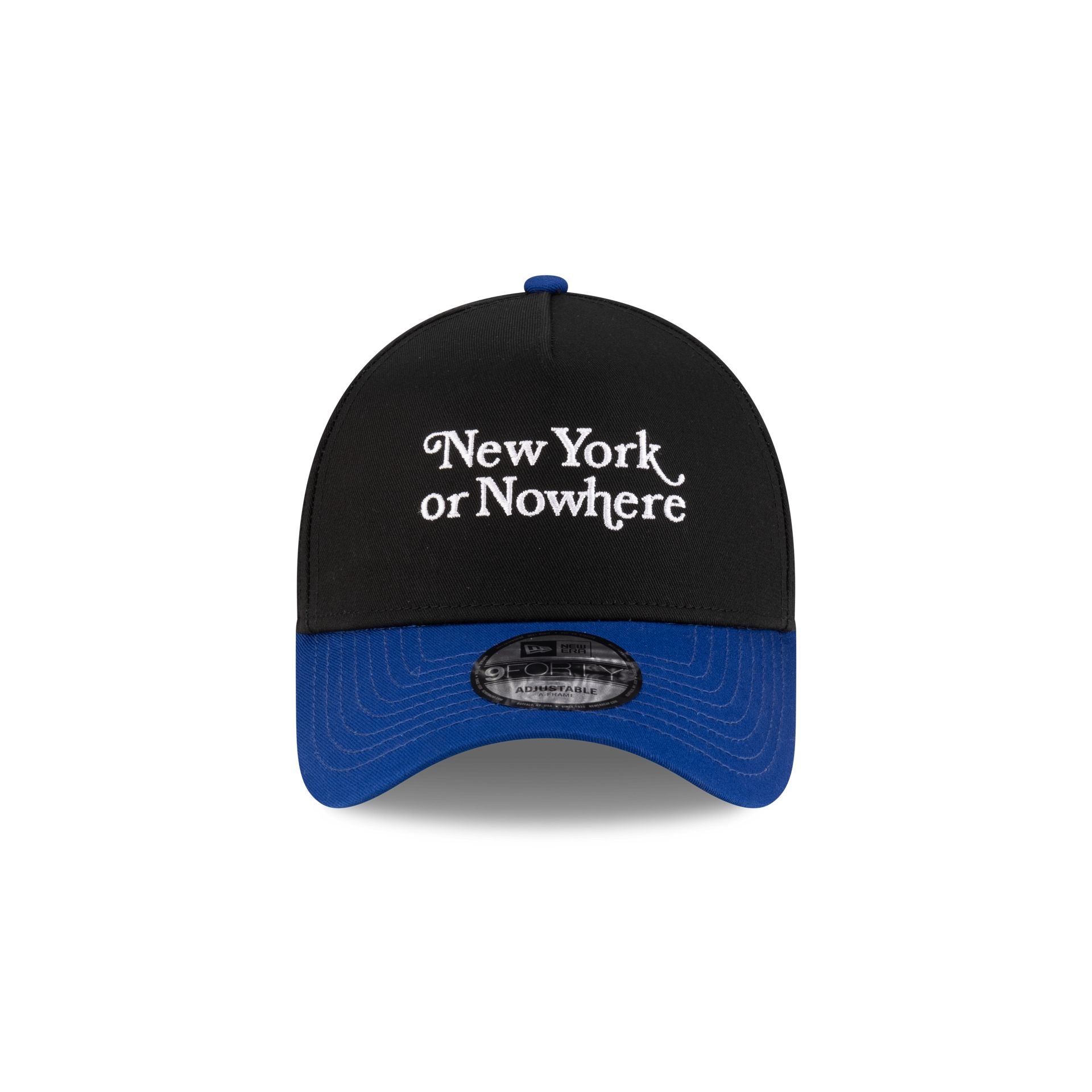 New York or Nowhere x New York Mets Black Wordmark 9FORTY A-Frame Snapback Hat
