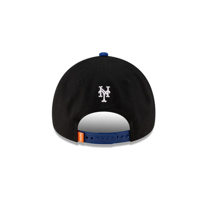 New York or Nowhere x New York Mets Black Wordmark 9FORTY A-Frame Snapback Hat