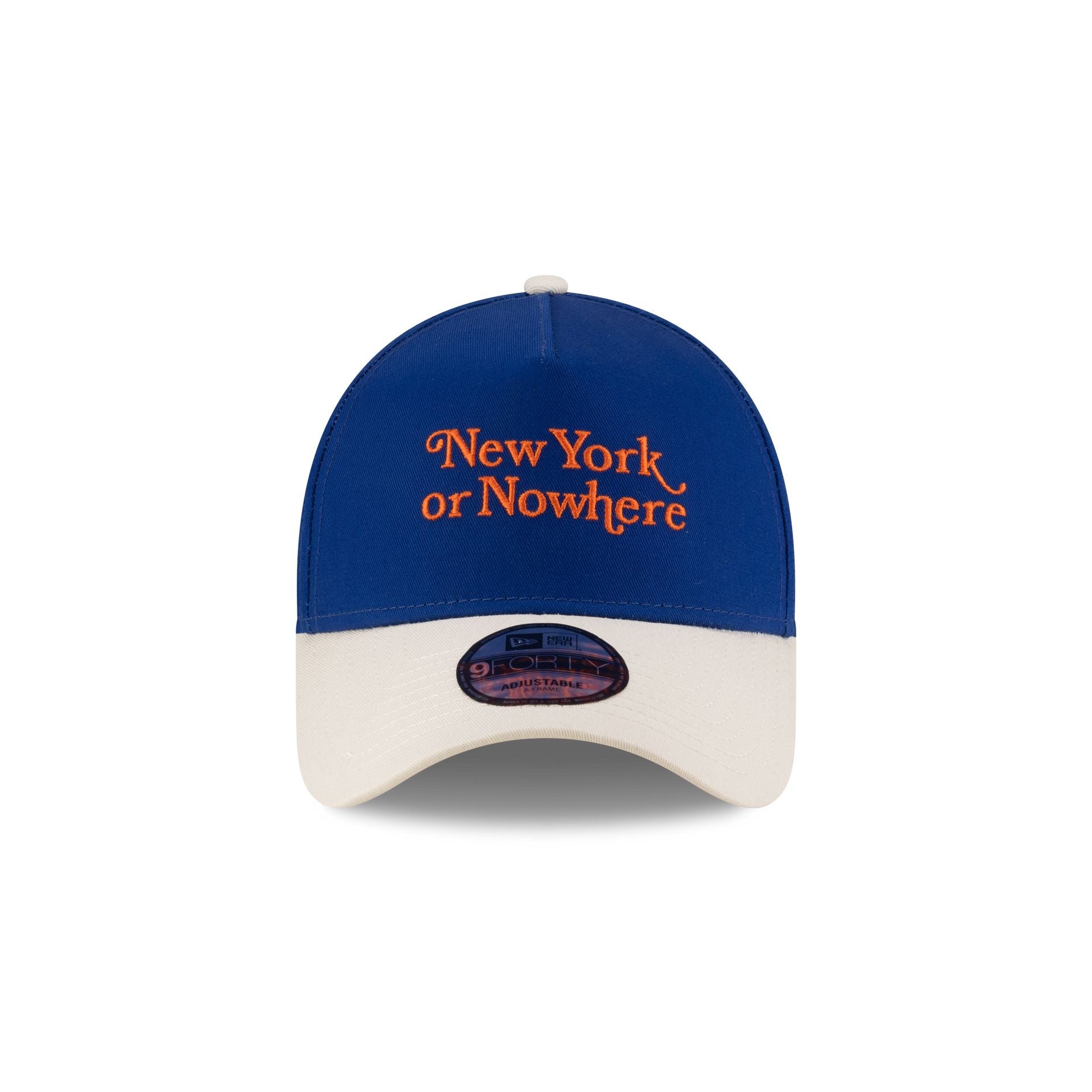 New York or Nowhere x New York Mets Light Royal Wordmark 9FORTY A-Frame Snapback Hat