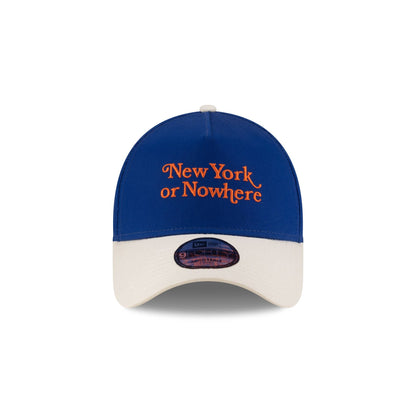 New York or Nowhere x New York Mets Light Royal Wordmark 9FORTY A-Frame Snapback Hat