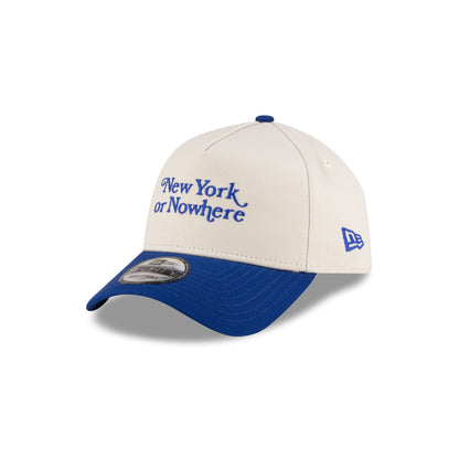 New York or Nowhere x New York Mets Chrome White Wordmark 9FORTY A-Frame Snapback Hat