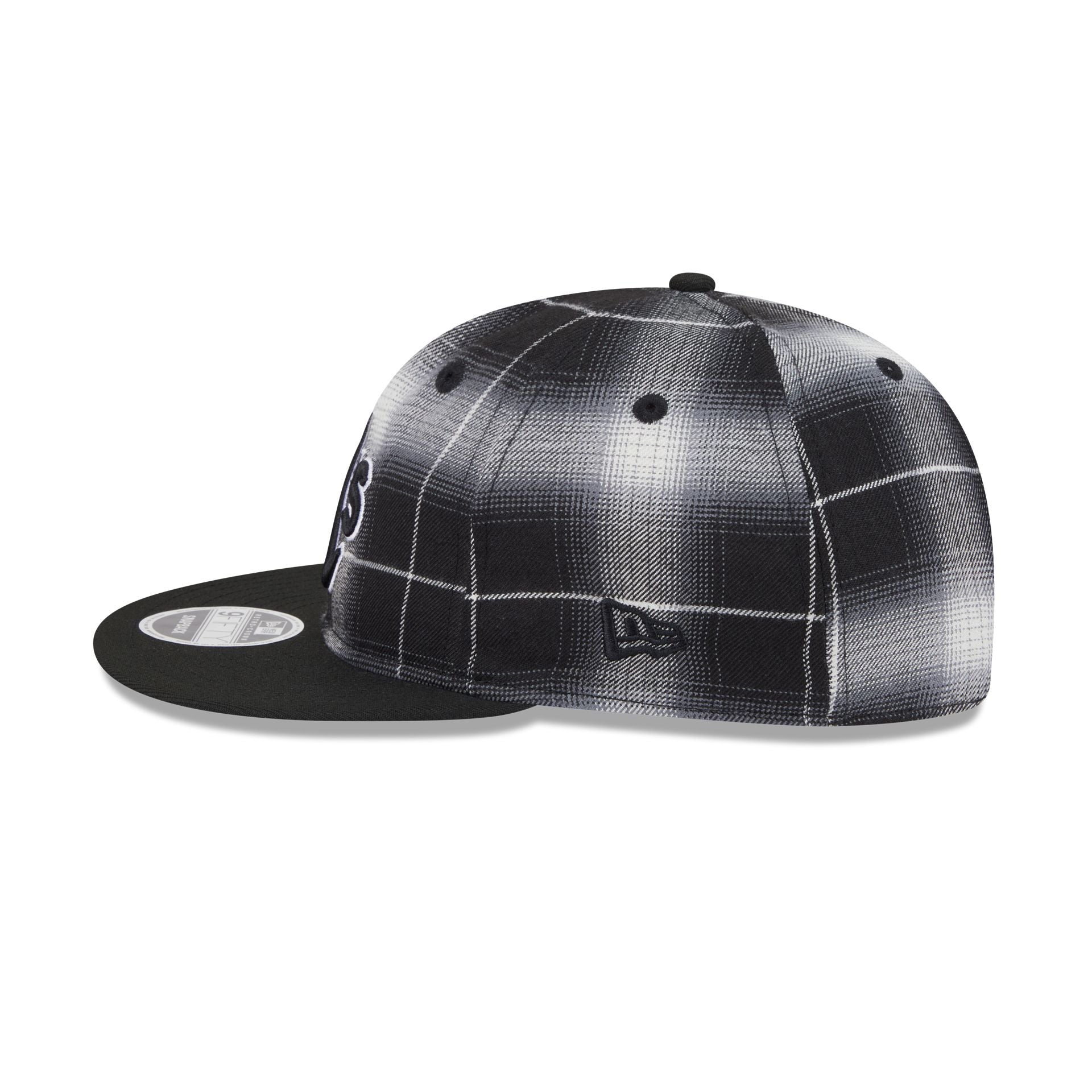 Athletics Black and White Plaid Retro Crown 9FIFTY Snapback Hat