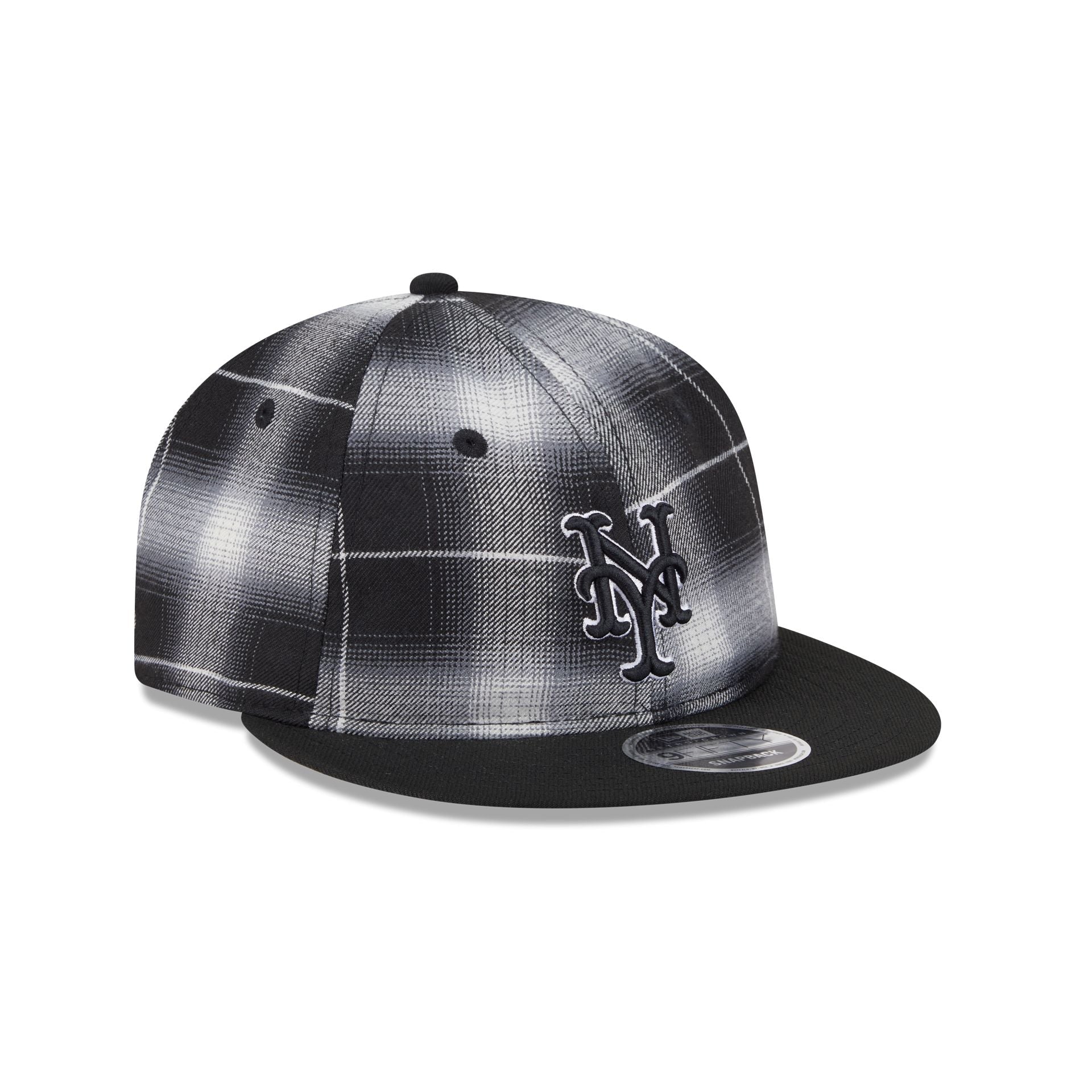 New York Mets Black and White Plaid Retro Crown 9FIFTY Snapback Hat