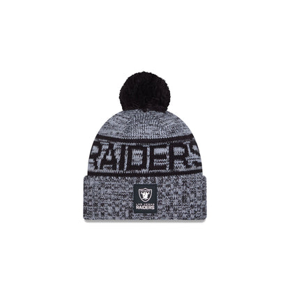 Las Vegas Raiders 2025 Sideline Cold Weather Kids Pom Knit Hat