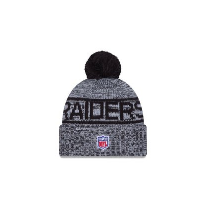 Las Vegas Raiders 2025 Sideline Cold Weather Kids Pom Knit Hat