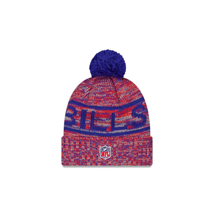 Buffalo Bills 2025 Sideline Cold Weather Kids Pom Knit Hat