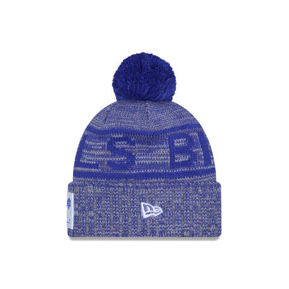 Buffalo Bills 2025 Sideline Cold Weather Gray Pom Knit Hat