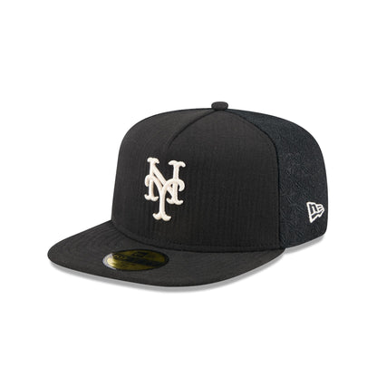 New York Mets Black Mesh 59FIFTY A-Frame Fitted Hat