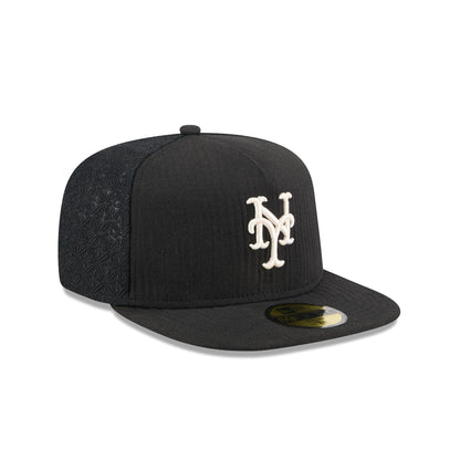 New York Mets Black Mesh 59FIFTY A-Frame Fitted Hat