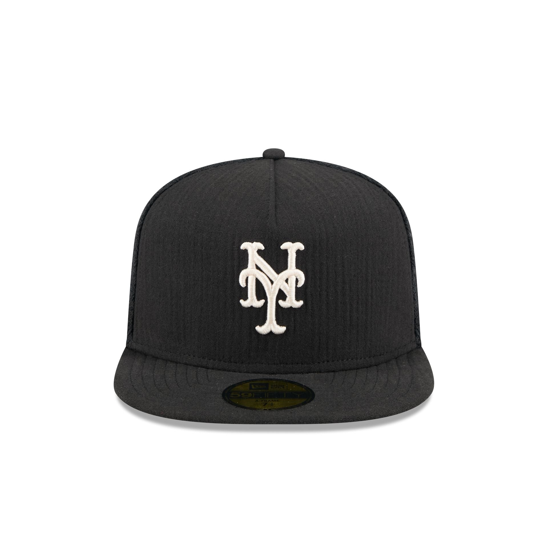 New York Mets Black Mesh 59FIFTY A-Frame Fitted Hat