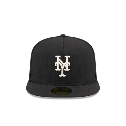 New York Mets Black Mesh 59FIFTY A-Frame Fitted Hat