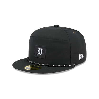 Detroit Tigers Black Poly Rope Split Panel 59FIFTY Fitted Hat