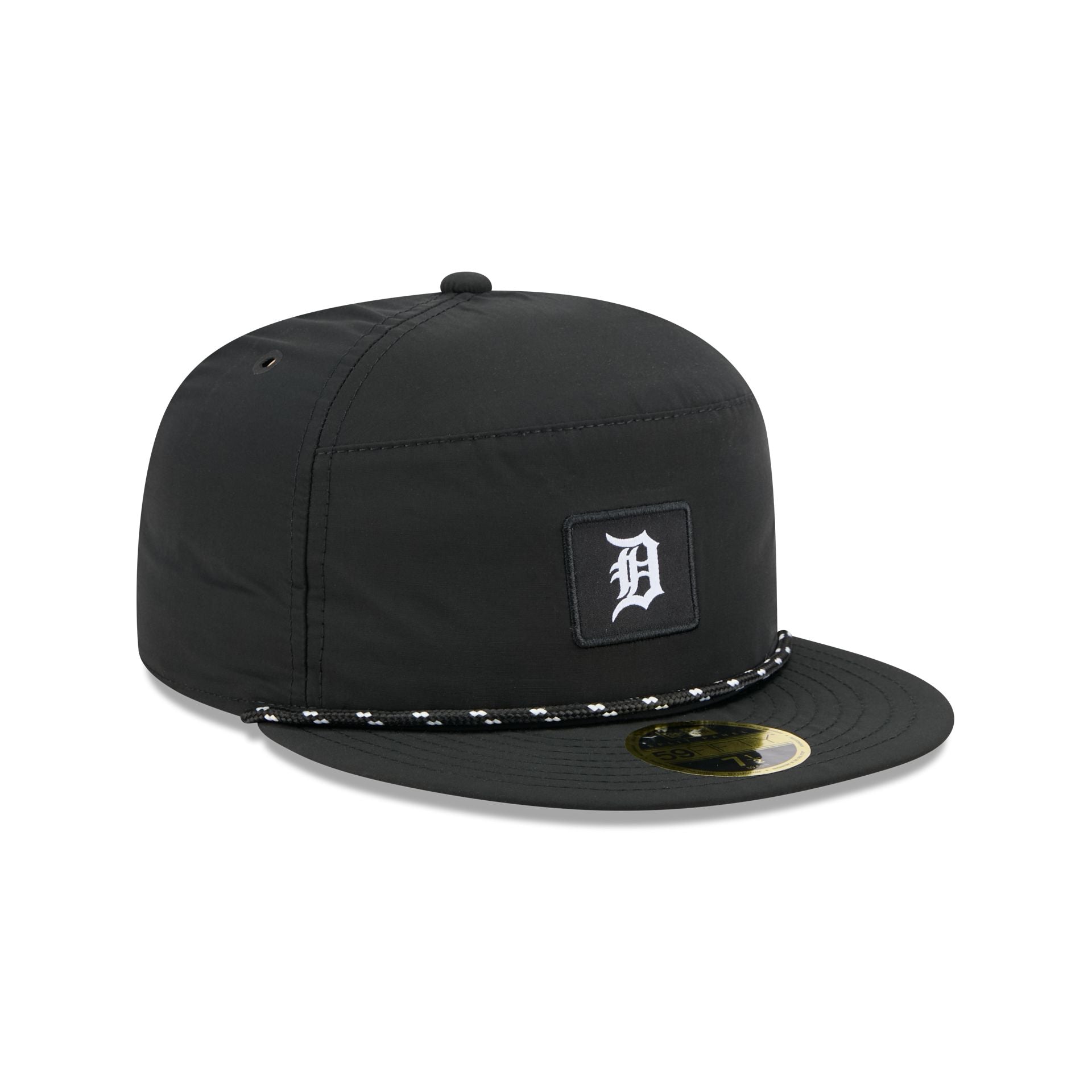 Detroit Tigers Black Poly Rope Split Panel 59FIFTY Fitted Hat