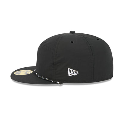 New York Mets Black Poly Rope Split Panel 59FIFTY Fitted Hat