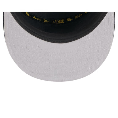 New York Mets Black Poly Rope Split Panel 59FIFTY Fitted Hat