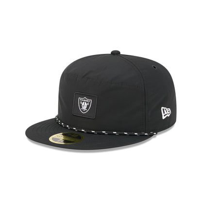 Las Vegas Raiders Black Poly Rope Split Panel 59FIFTY Fitted Hat