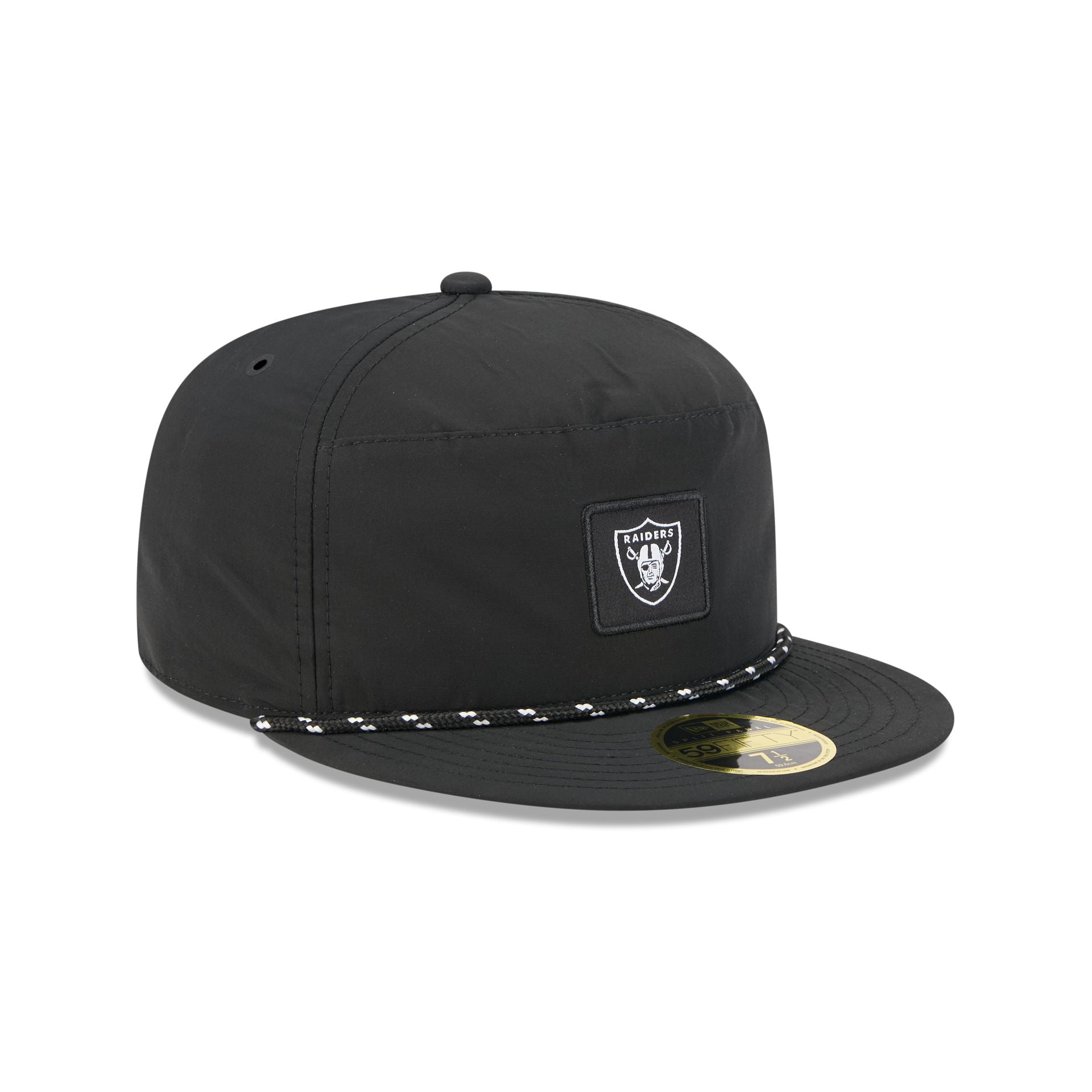 Las Vegas Raiders Black Poly Rope Split Panel 59FIFTY Fitted Hat