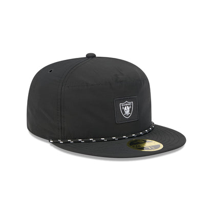Las Vegas Raiders Black Poly Rope Split Panel 59FIFTY Fitted Hat