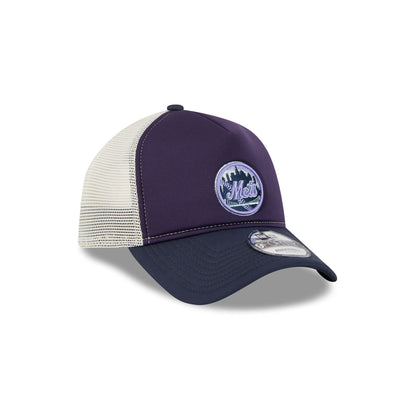 New York Mets Navy Purple 9FORTY A-Frame Trucker Hat