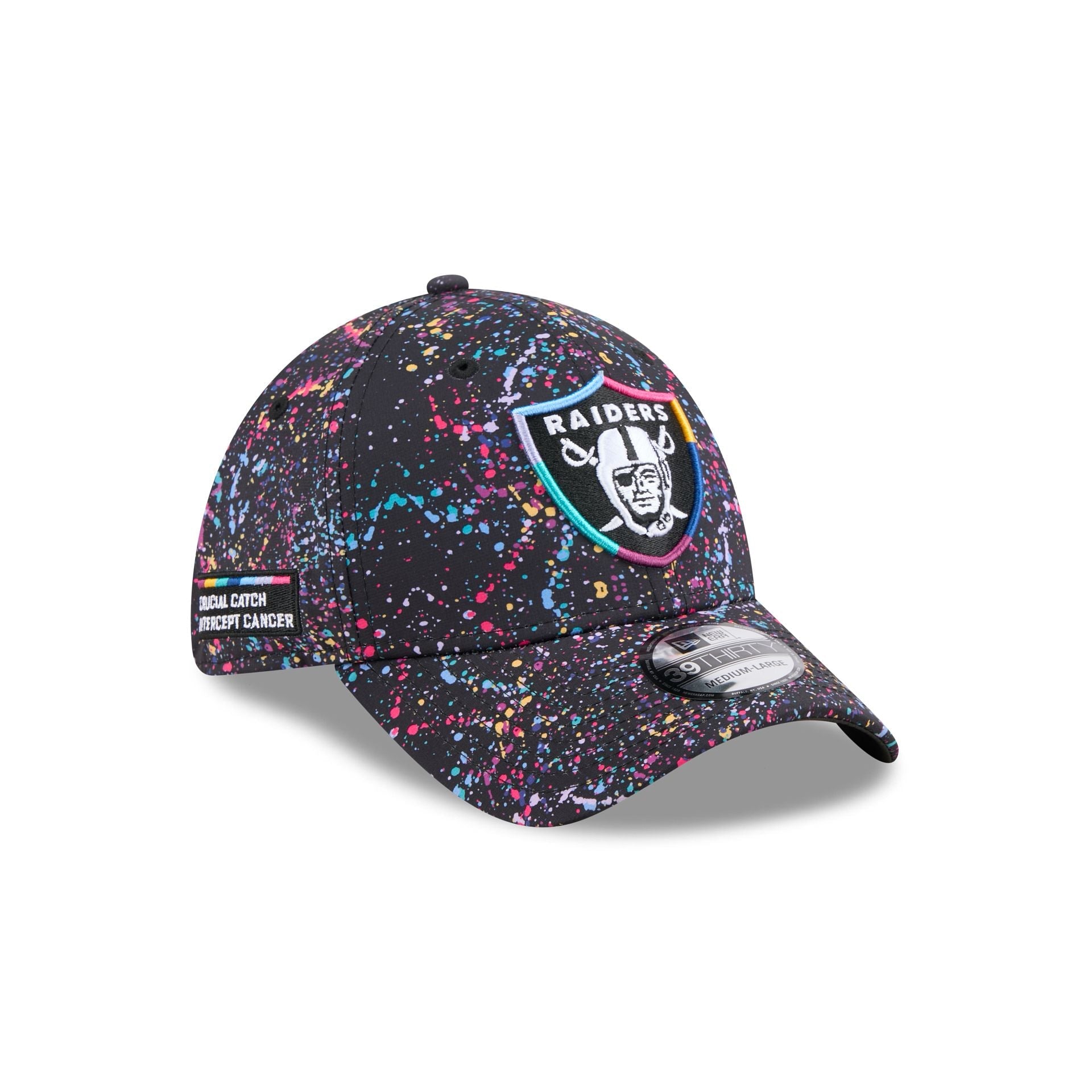 Las Vegas Raiders 2025 Crucial Catch 39THIRTY Stretch Fit Hat