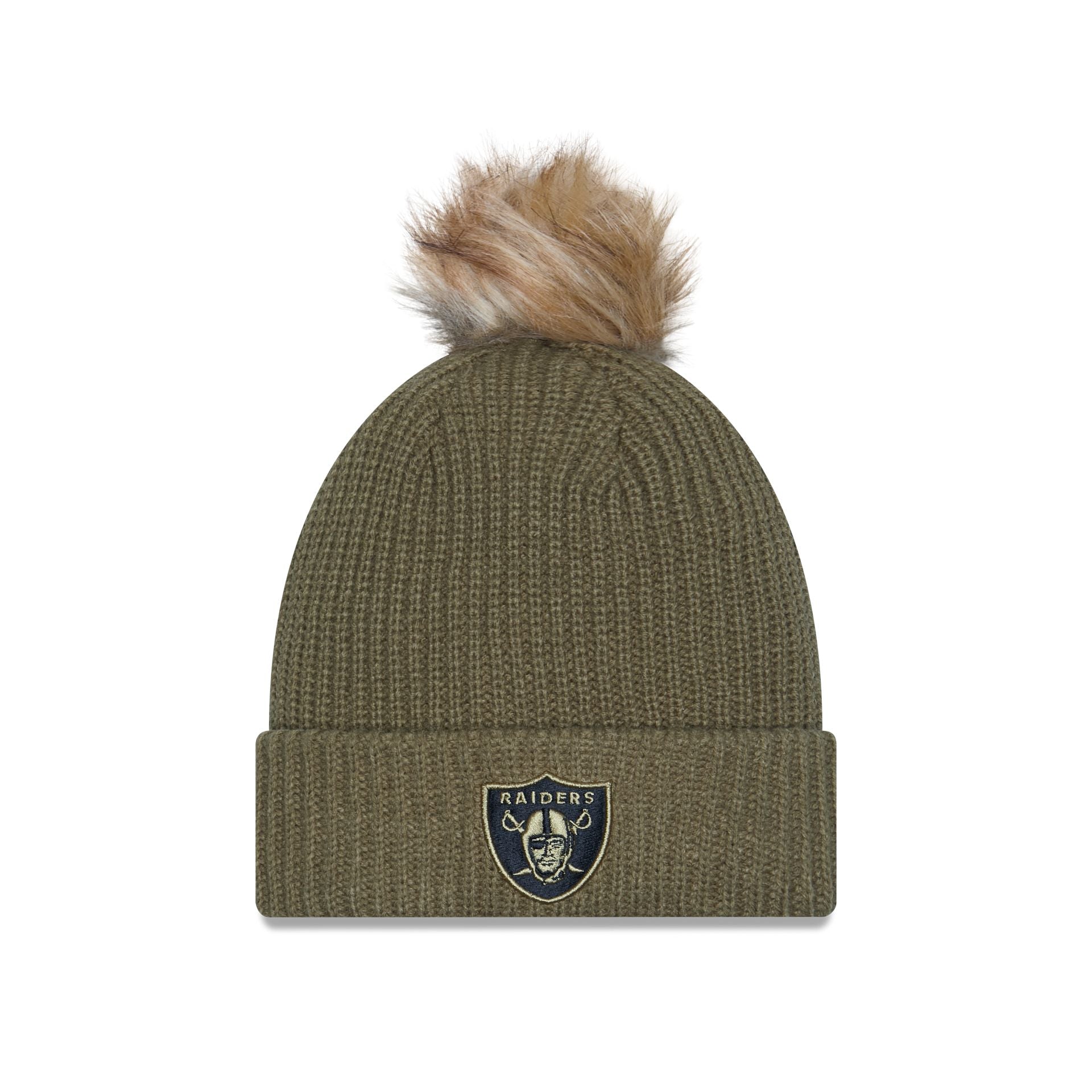 Las Vegas Raiders 2025 Salute to Service Women's Pom Knit Hat