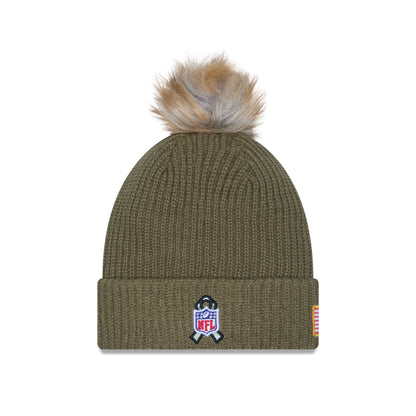 Las Vegas Raiders 2025 Salute to Service Women's Pom Knit Hat