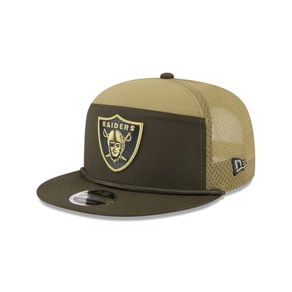 Las Vegas Raiders 2025 Salute to Service Split Panel 9FIFTY Trucker Hat