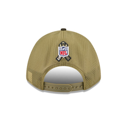 Las Vegas Raiders 2025 Salute to Service 9FORTY M-Crown A-Frame Trucker Hat