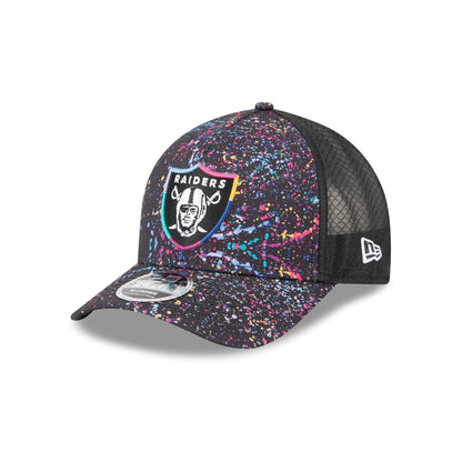 Las Vegas Raiders 2025 Crucial Catch 9FORTY M-Crown A-Frame Trucker Hat