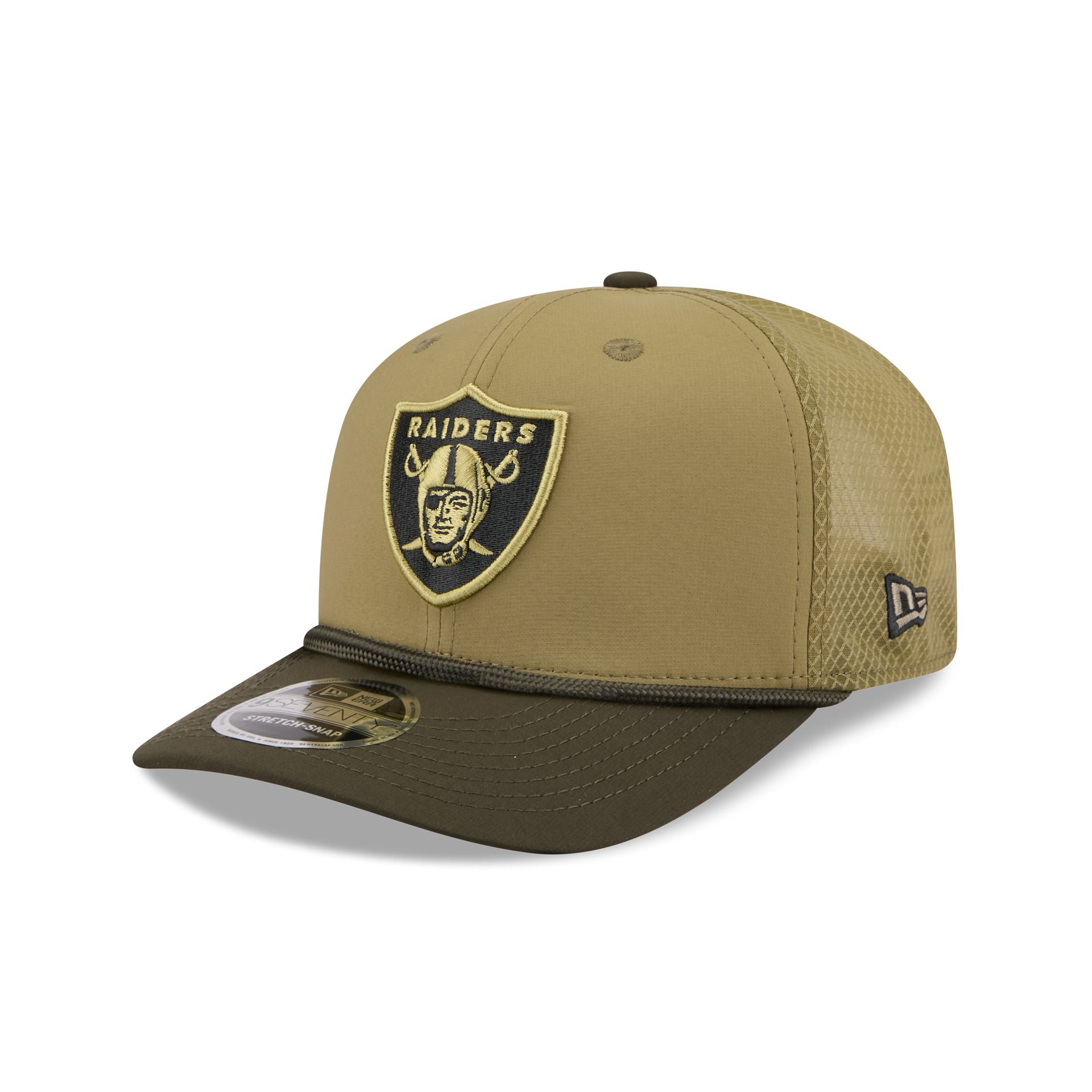 Las Vegas Raiders 2025 Salute to Service 9SEVENTY Trucker Hat