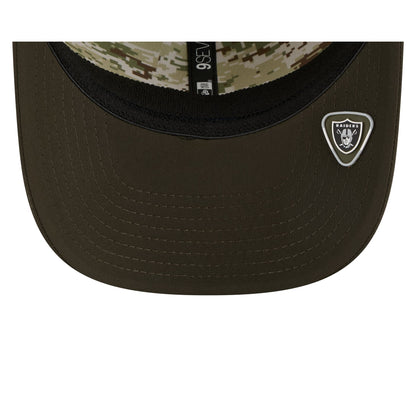 Las Vegas Raiders 2025 Salute to Service 9SEVENTY Trucker Hat