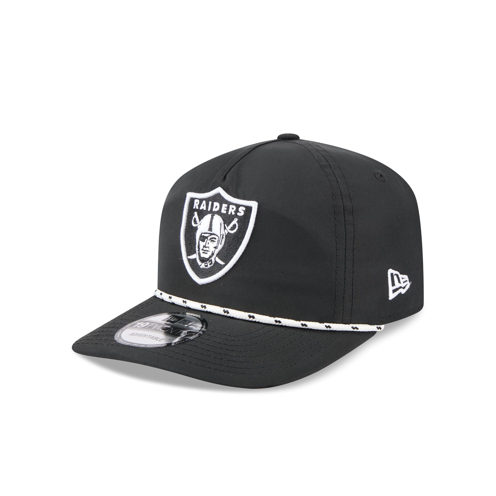 Las Vegas Raiders Black and White Rope 19TWENTY Snapback Hat
