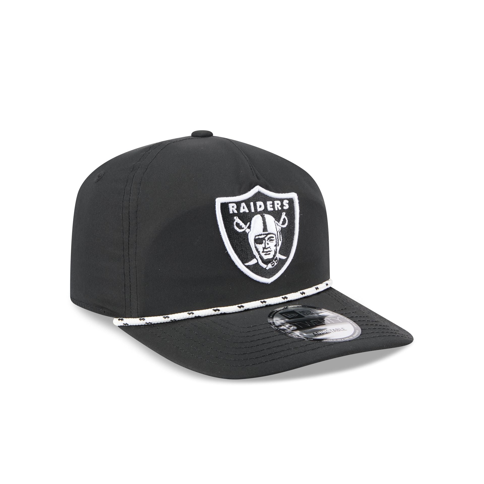 Las Vegas Raiders Black and White Rope 19TWENTY Snapback Hat