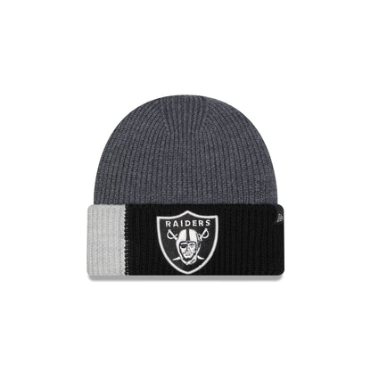 Las Vegas Raiders Merino Wool Color Block Cuff Knit Hat