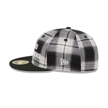 Chicago Blackhawks Grunge Plaid Retro Crown 59FIFTY Fitted Hat