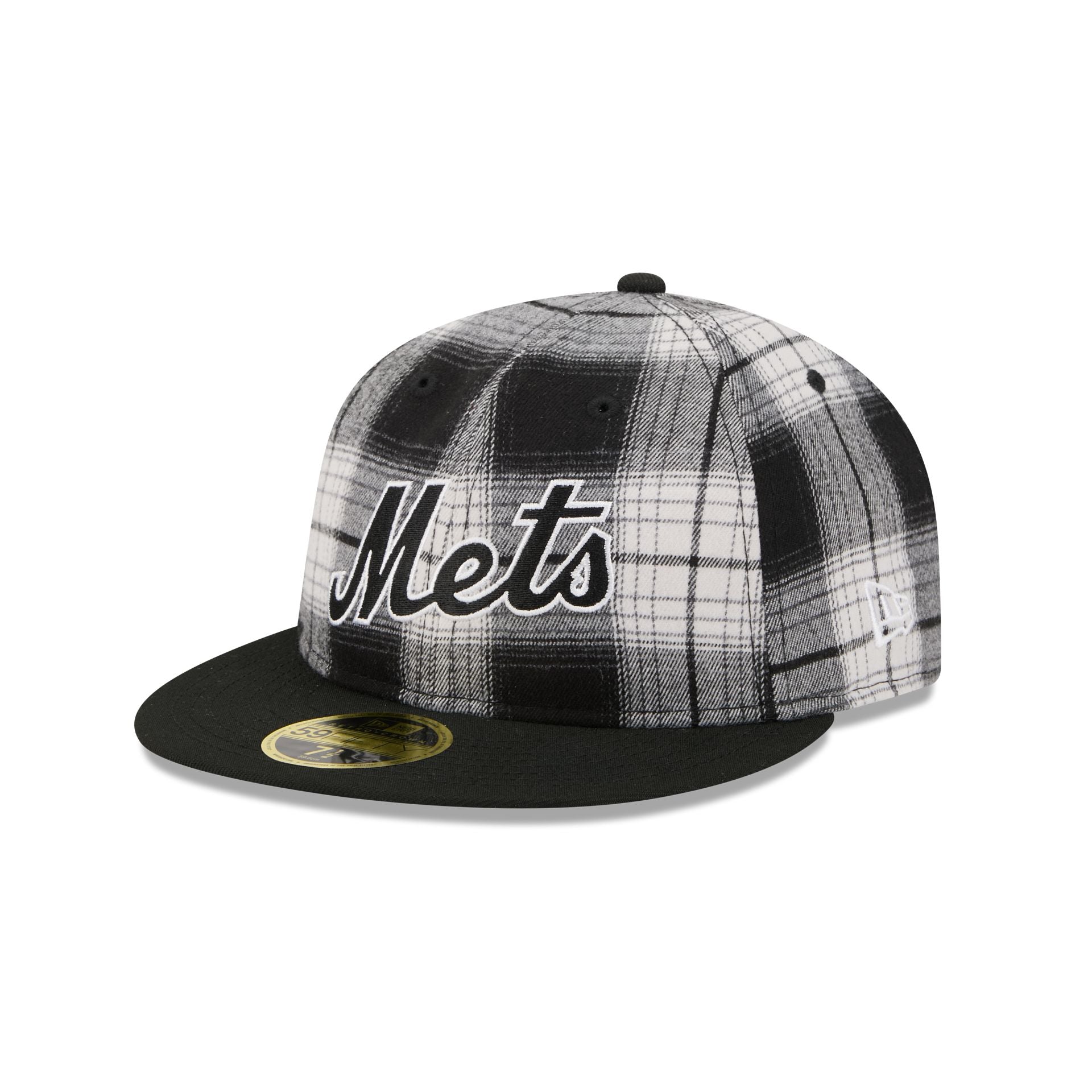 New York Mets Grunge Plaid Retro Crown 59FIFTY Fitted Hat