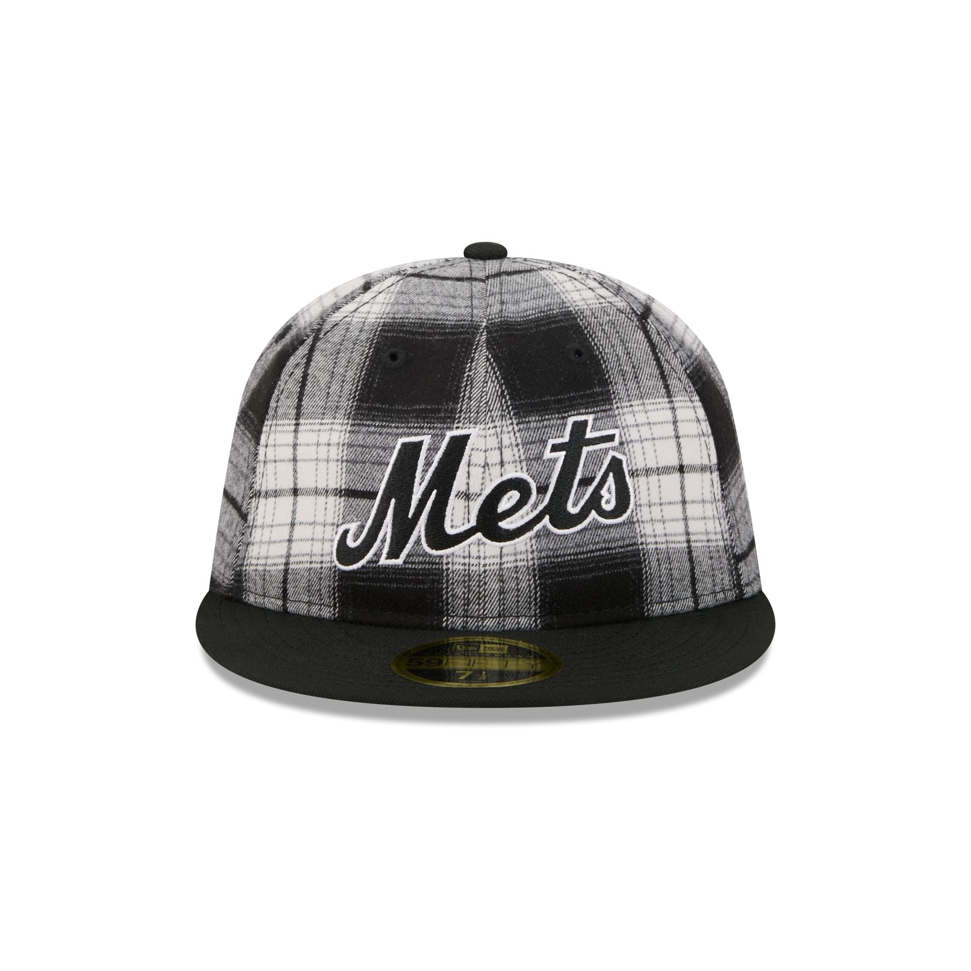 New York Mets Grunge Plaid Retro Crown 59FIFTY Fitted Hat