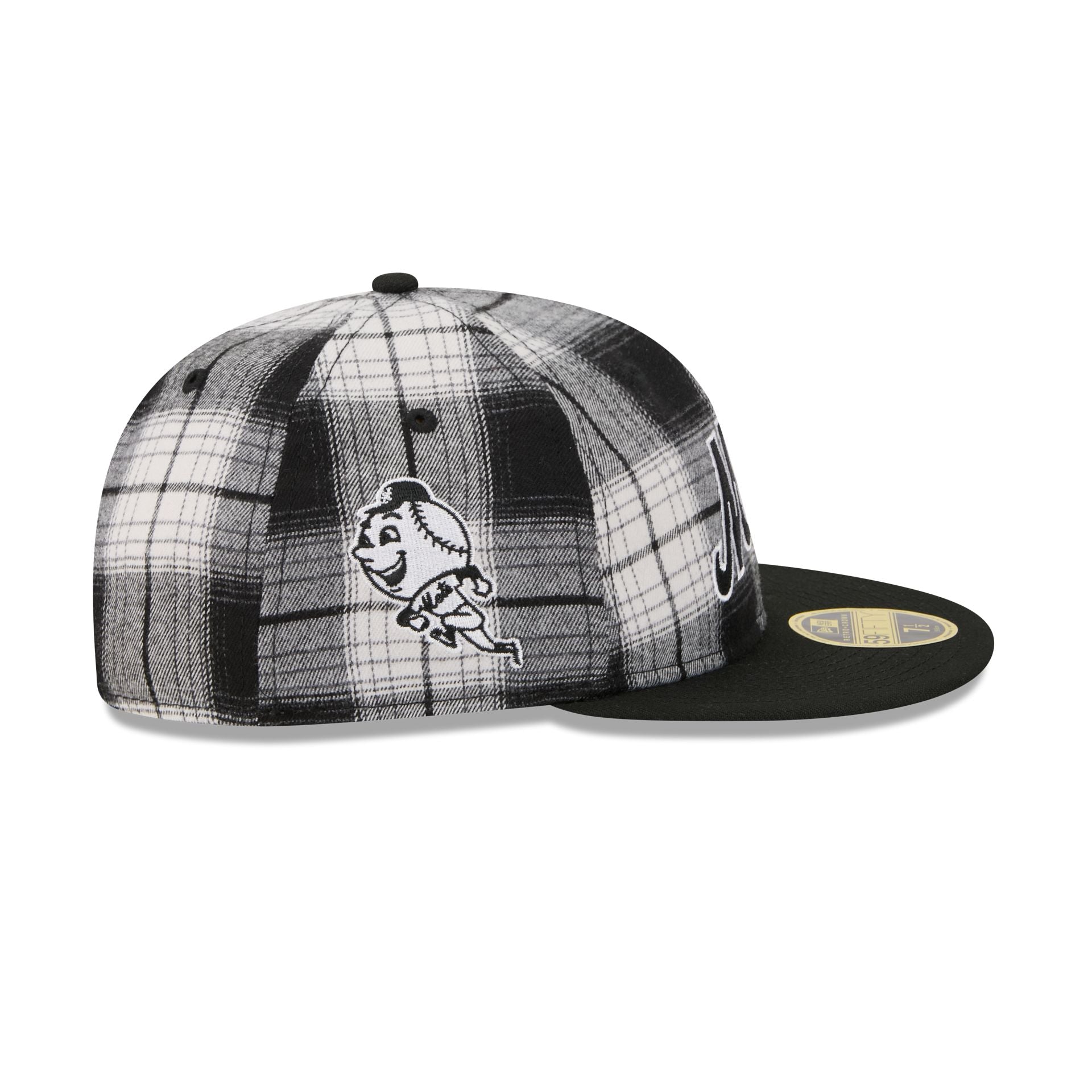 New York Mets Grunge Plaid Retro Crown 59FIFTY Fitted Hat